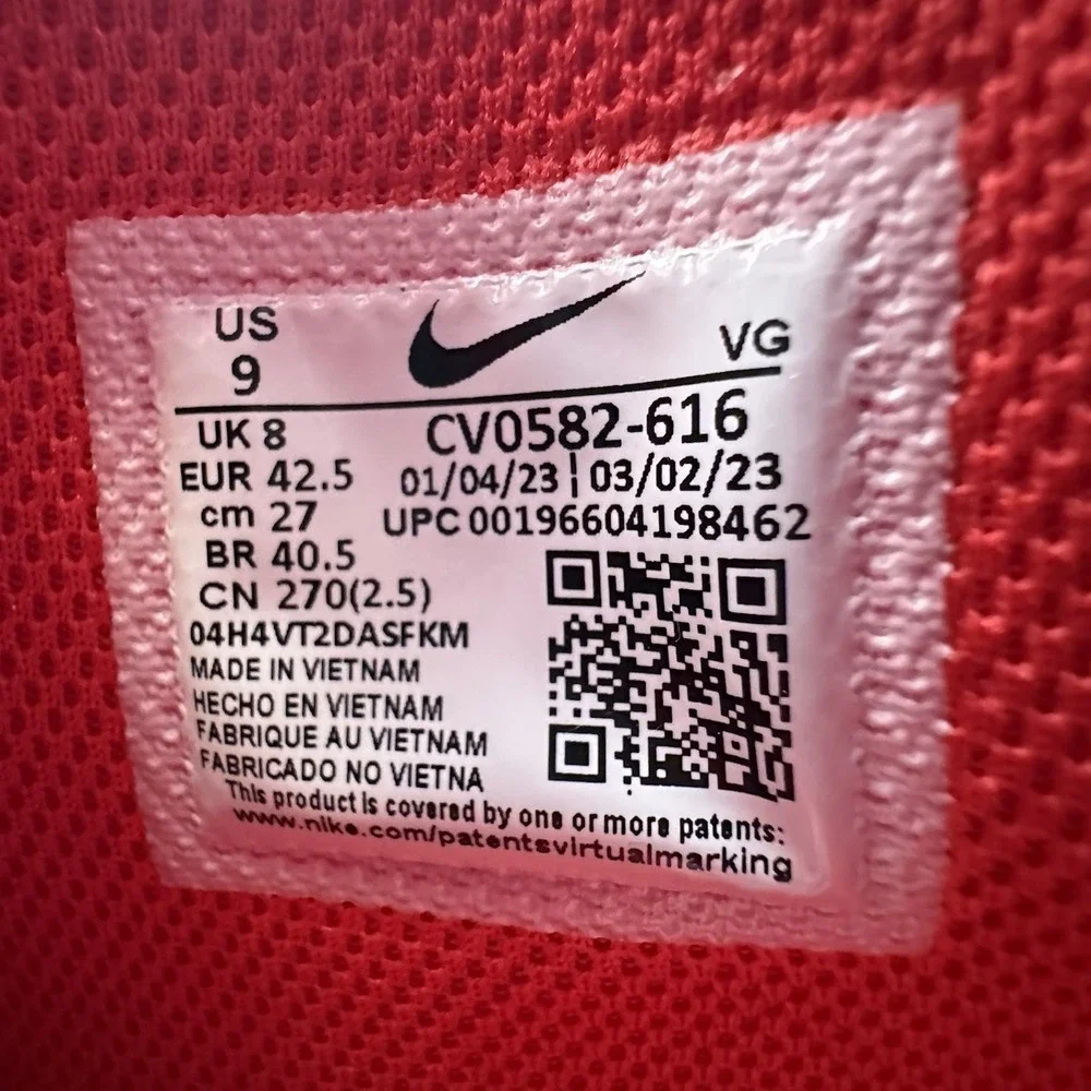Nike Alpha Menace Shark 3 Football Cleats Mens Size 9 Red White CV0582-616